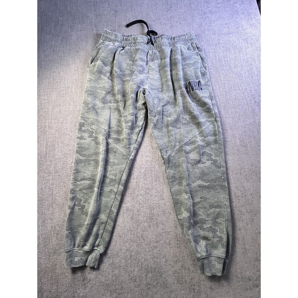 NBA Fleece Sweatpants Men's XL Digital Camo Pattern Drawstring Tapered Logo